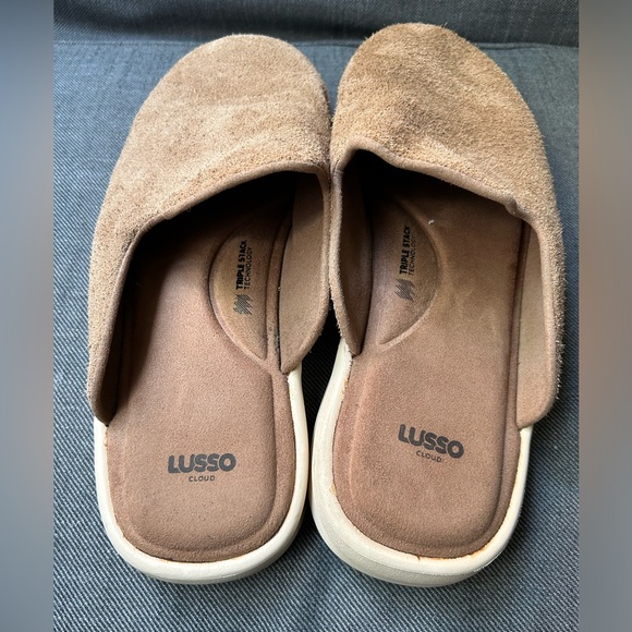LUSSO CLOUD CHESTNUT BROWN SHORTBREAD SOLE SUEDE SLIDE SHOE /slipper men’s 13 - Picture 2 of 4